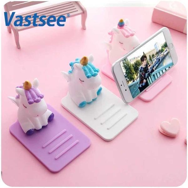 Cell Phone Mounts Holders Cute Anti-Slip Unicorn Phone Stand Mobile Phone Holder Support Desk Decor Phone Bracket for IPhone X XR 8 Samsung