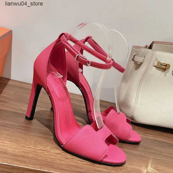 Sandals Classics Ladies Sandals Summer high-heeled shoes Women Back strap Leather stiletto sandanls 105mm Sandals Evening wedding heeled 35-