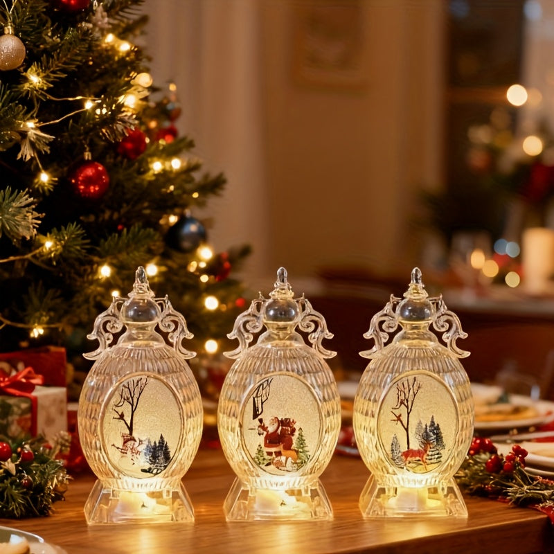 TEMU 3-pack Christmas Led Decorative Table Lights - Battery-powered Led Tabletop-window Decorations - Christmas And Winter Home Decor - Safe, ,