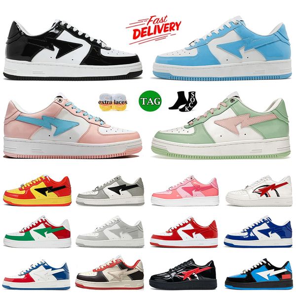 Fashion Low Skate Platform Sneakers Sk8 Stars Designer Shoes Patent Shark Black White Pink Green UNC ABC Camo JJJJOUND Mens Out of Office Wo