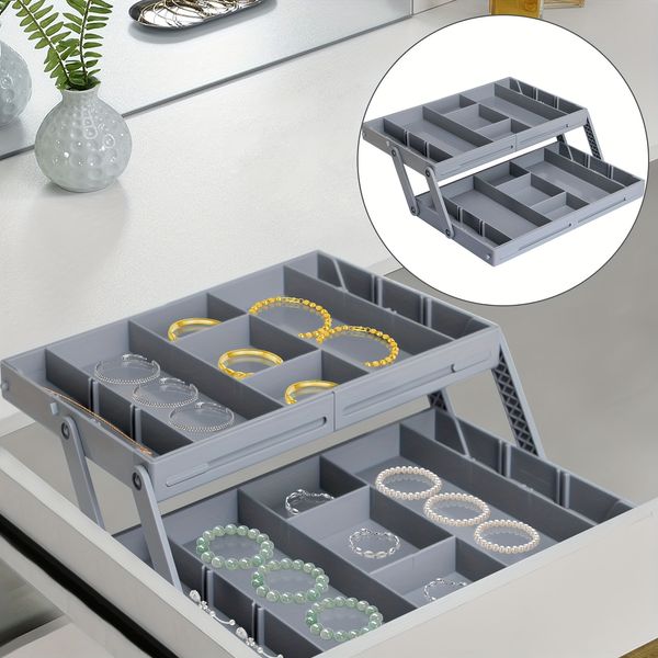 Foldable Drawer Organizer Expandable Kitchen Storage ABS Material 4 Sizes Available Perfect for Flatware and Utensils ph292 C4
