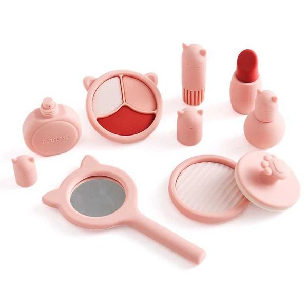 Kids Beau Montessori Toys Girls Pretend Makeup Toy BPA Free Silicone Simulation Lipstick Eye Shadow Toy Girl Cosplay Game GiftXJ241204