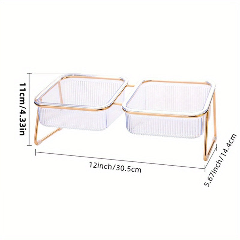TEMU Non-slip Raised Pet Food Bowls For Dogs And Cats - Tilted Design For Comfortable Feeding - Elevated For Better Digestion And Reduced Neck Strain