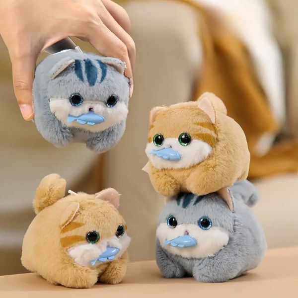 Plush Dolls 1 childrens toy 124 tail cat eating fish caviar doll pendant 124 suitable for holiday gift 124 daily gift Q241130