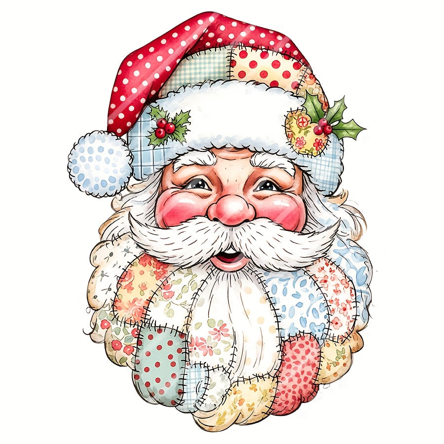 TEMU Retro Christmas Santa Claus Diy Iron-on Heat Transfer Sticker Decals Patch, Suitable For T-shirts, Sweatshirts, Pillowcases, Fabric, Bags And