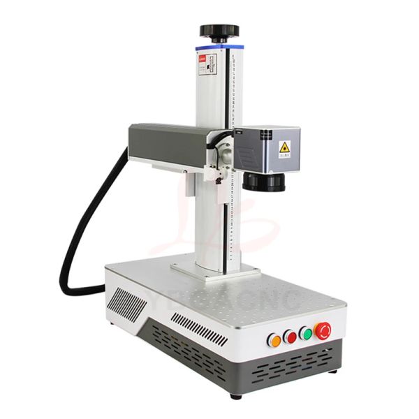 White Black Style Desktop Galvo Scanner Align System Optical Fiber Laser Nameplate Marking Machine Engraving Compatible Upgrade Rotation Axi