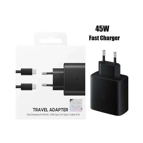 Us eu Plug wall super fast Charger USB C for Samsung PD 45W Chargers Galaxy S20 S21 S22 S23 Ultra- Note10-Note 10 Plus note 20 Power Adatper
