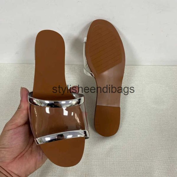 Dress Shoes Summer New Womens Outdoor Flat-bottomed Comfortable Beach Fashion Designer Transparent Sandals Female Slides H241128