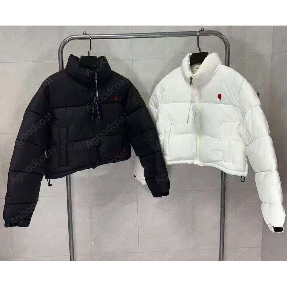 Women Polo Puffer Jackets Womens Winter Puffer Down Embroidered Tracksuit Jackets Coats Zipper Designer Clothing Sports Women Warm Removable Hooded