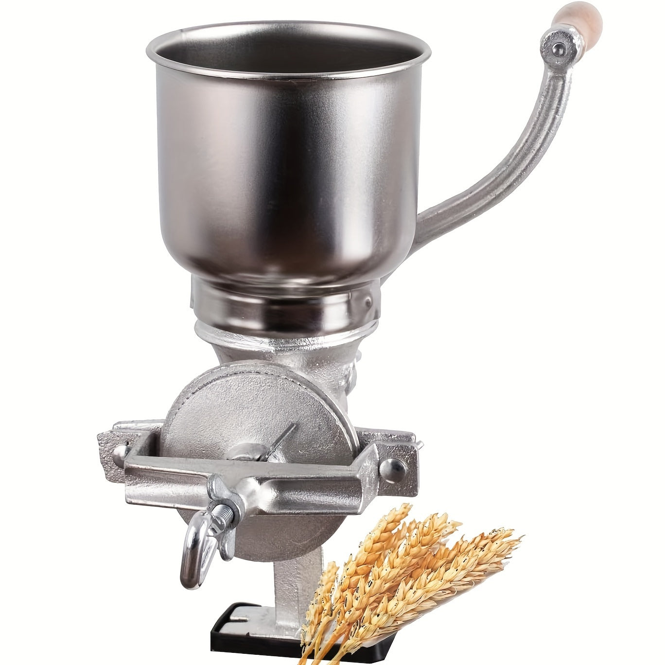 TEMU High Hopper Cast Iron Grain Grinder Grinder Heavy Duty Food Mill With And Clamp For Nuts Flour Corn And Wheat