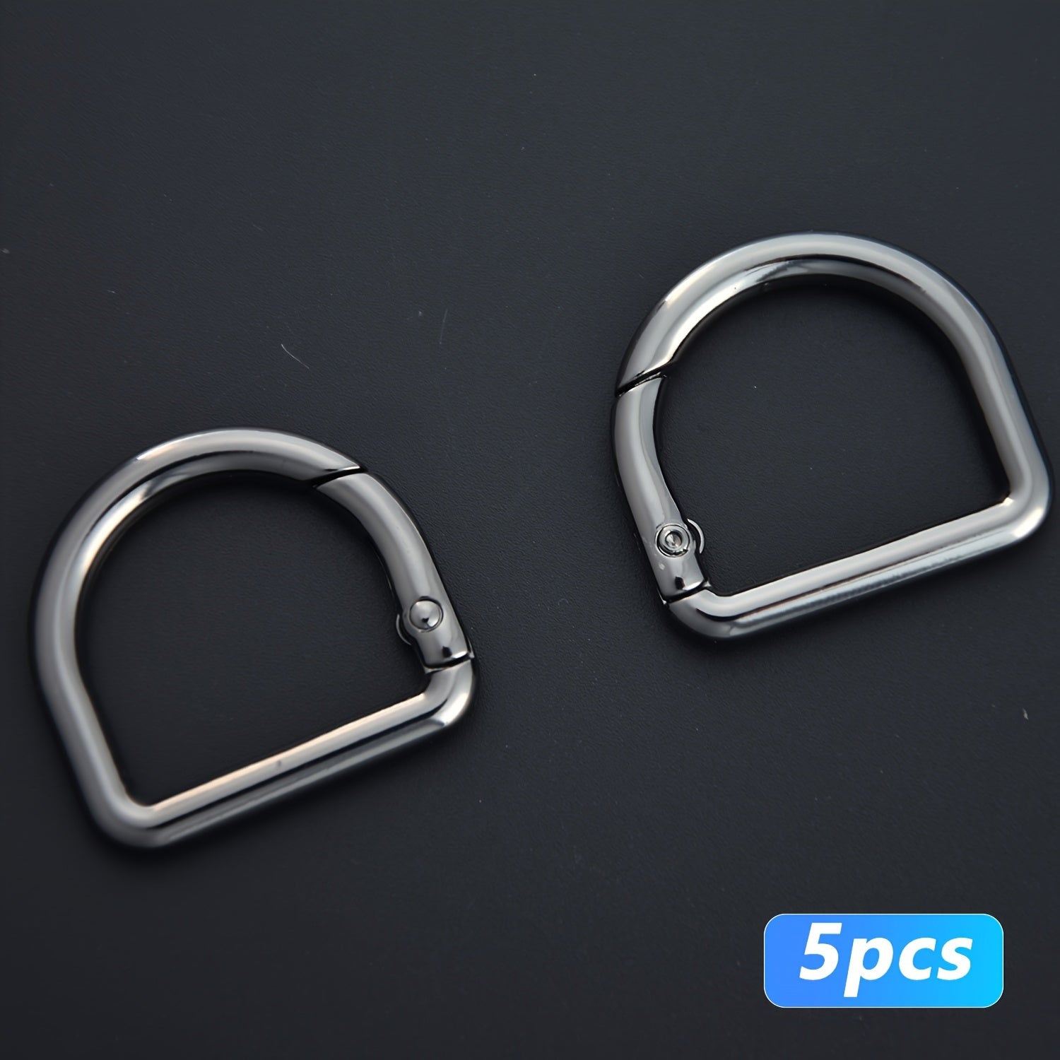 TEMU 5pcs D-shaped Spring Ring Connectors, Alloy Open Half Circle Clasp Key Hook, Adjustable For Belts, Backpacks, Handbags, Wallet Straps, Baskets,