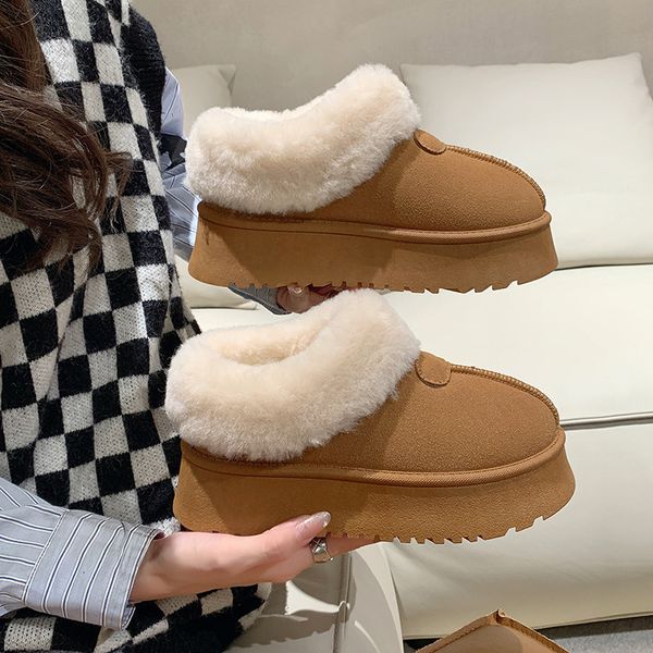 Hairy Mouth Snow Boots For Women, Autumn And Winter Designer New Style, Sole, Short Tube, Thick Foot, Lazy Cotton Shoes