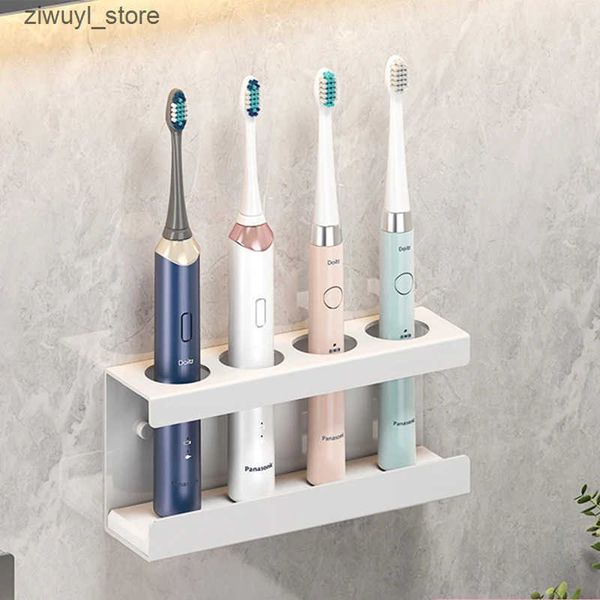 Toothbrush Holders Aluminum alloy wall mounted electric toothbrush holder bathroom shower toothbrush holder wall mounted bathroom organizer