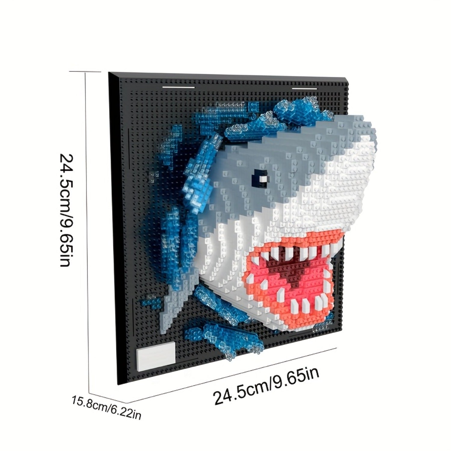 TEMU Creative Shark Block Set, Diy Tabletop Decoration, Bedroom, Living Room, Office Decoration, Collectible, Ideal Gift, Birthday, Easter, 2166pcs