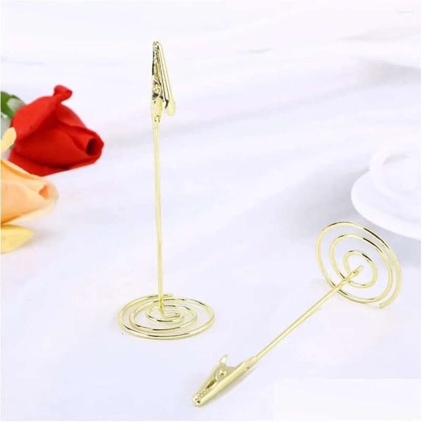 Holder Party Po Decoration Clips Table Holders Stands Number Memo Wire Stand Paper Menu Metal Heart Wedding Sign Pict Dhash s