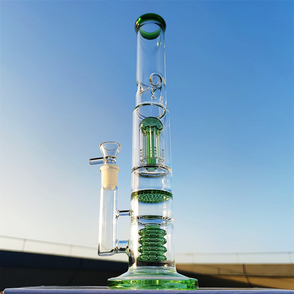2023 16 Inch 40 CM Heady Bong Dabber Rig Glass Water Pipes straight THree Colors 18mm Bowl Thick Heady Beaker Percolator Jelly Fish Tire FIter Bong