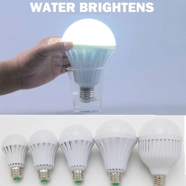 Portable Spotlights Rechargeable E27 Led Light Bulb Light Bulb Water The Smart Emergency Bulb Automatic bright Light 5-7-9-12w