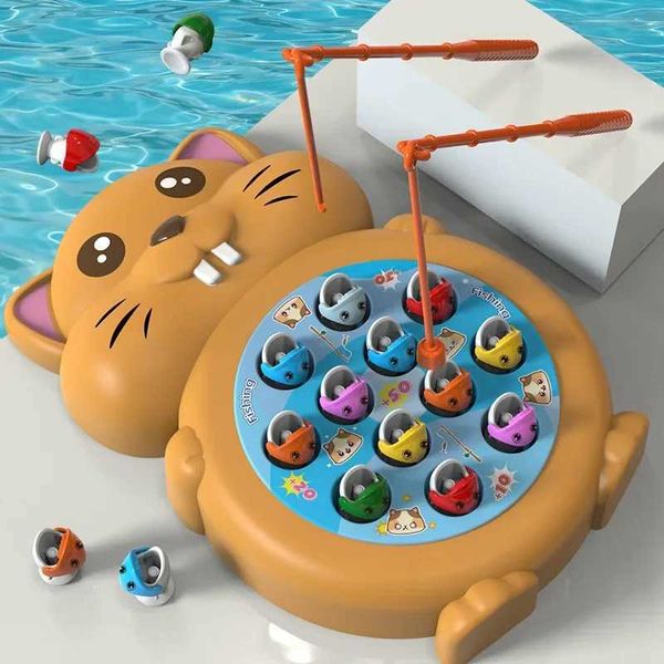 Childrens hamster fish board toy cartoon mouse fishing fish educational toy baby parents children interactive game gift W250113