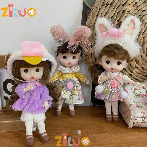Dolls 1-12 Bjd Doll Ob11 12cm Mini Dolls Princess Dress Up Cute Doll 20 Movable Joints Dolls for Girls s Munecas Toys Gifts Bjd Toy S2412261