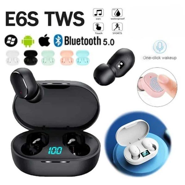 Cell Phone Earphones E6S TWS Bluetooth Earphones Wireless Bluetooth Earphones Noise Cancelling Earphones with Microphone Suitable for Samsun