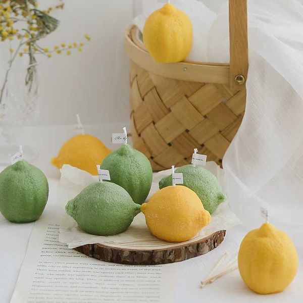 1 pack of lemon fruit scented candles suitable for home decoration parties dining table decoration holiday gifts W250110