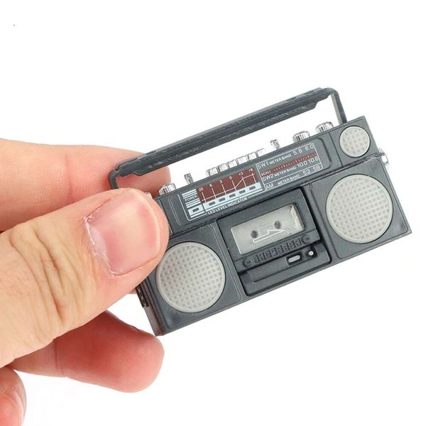Cute 1-12 Scale Miniature Dollhouse Radio - Mini Tape-recorder Model Doll House Furniture Decoration Accessories Toy Y250110