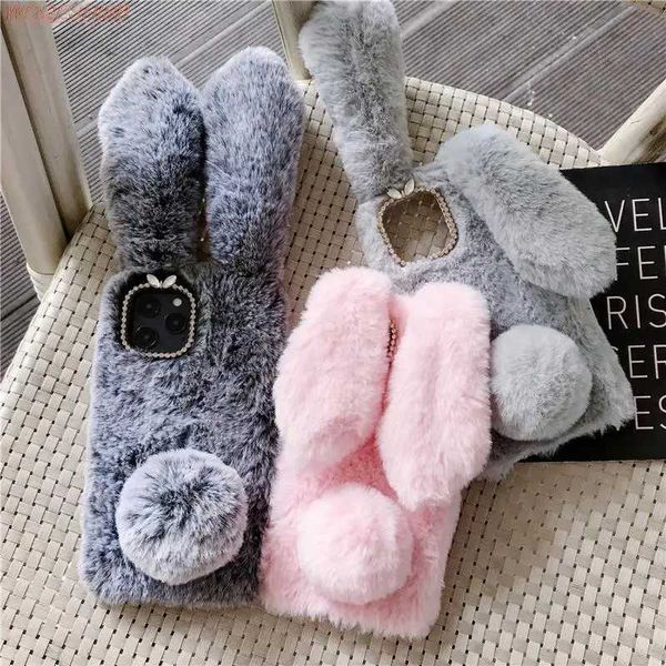 Hot Sale Suitable for iPhone 16 Pro Max 11 12 13 Mini 14 15 Pro Max 6 6S 7 8 Plus SE2 SE3 Warm Winter Fur Rabbit Fur Cover T241209
