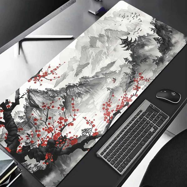 Sakura Scenery Mouse Pad Large Non slip Rubber Gaming Mouse Pad Durable Desktop Pad Thick Seam Edges Suitable for Office and Gaming O250118