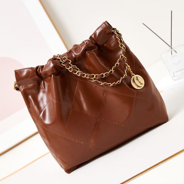 10A mirror quality ladies child and mother slip pocket, Italy imported tire cowhide shoulder crossbody garbage bag, large capacity tote bag