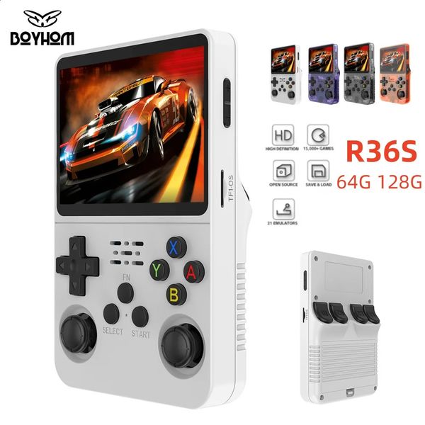 Open Source R36S Retro Handheld Video Game Console ux System 35inch IPS Screen Portable Pocket Player 64GB 128GB 240824