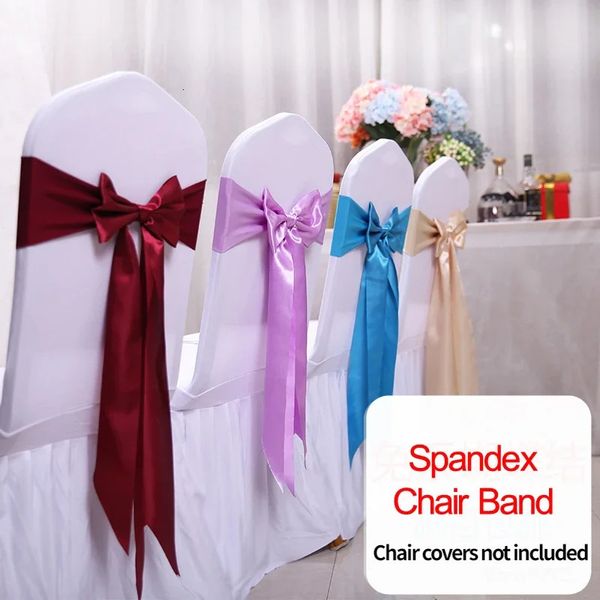 25 pieces of satin spandex chair cover with chair tie back used for party decoration wedding decoration and chair belt tying 241125