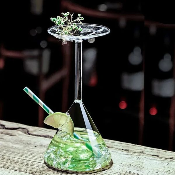 Creative Cocktail Glass Cup Upside Down Martini Glasses Wine Glass Juice Restaurant Cuisine Sashimi Dry Ice Container Leisure No 241212