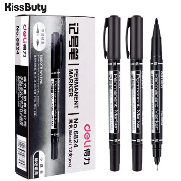 9pcsSet Permanent Paint Marker Pen Oily Waterproof Black Pens for Tyre Markers Quick Drying Signature Stationery Supplies 231220