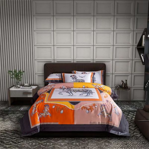 Bedding Supplies Designer sets High-end 100 pure cotton digital printing four-piece of European large edition wer bed sheet bedding set ding