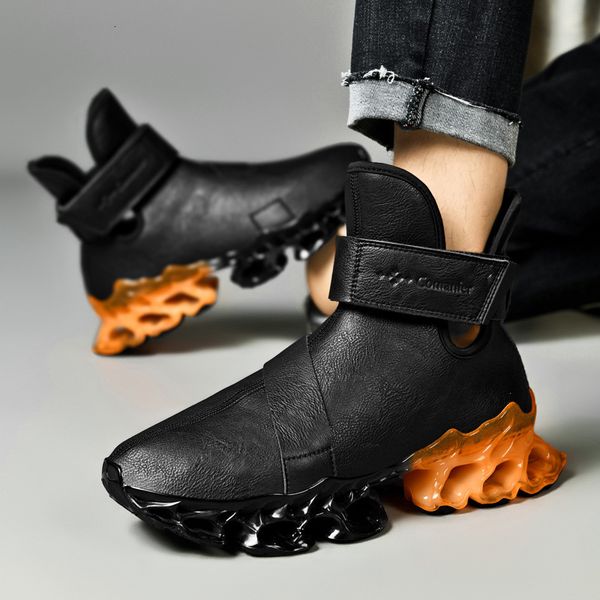 Designer Outdoor Shoes New Large Size 46 Plush Blade Men&#039;s Shoes Explosive Street Ultra Fiber Leather Casual Running Shoes Lightweight