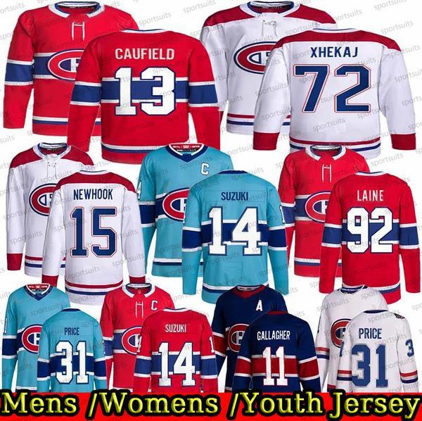 #14 Nick Suzuki montreal hockey jersey #22 Cole Caufield #8 Mike Matheson #77 Kirby Dach #35 Sam Montembeault #20 Juraj Slafkovsky #31 Carey