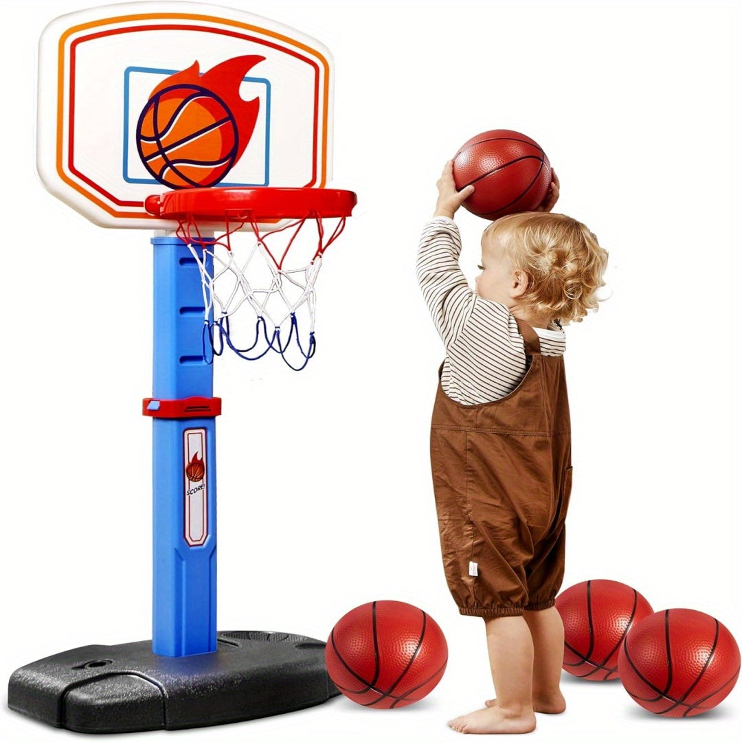 TEMU Syncfun Toddler Basketball Arcade Game Set, Adjustable Basketball Goal With 4 Balls For Kids Indoor Outdoor Play, Carnival Games, Christmas