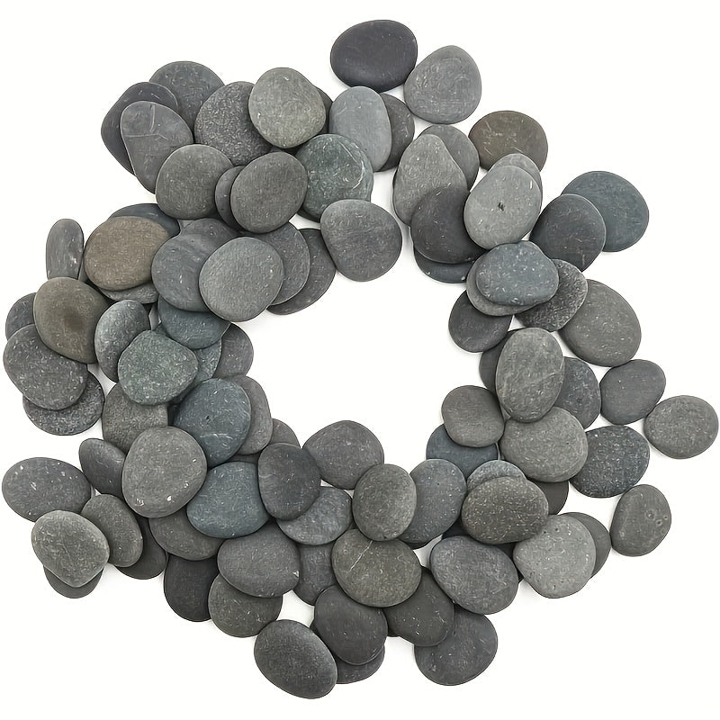 TEMU Smooth Natural River Stones For Painting - Sizes, Art And Craft Decorations, Durable Aquarium Ornaments, Decor, Aquarium And Craft Materials,