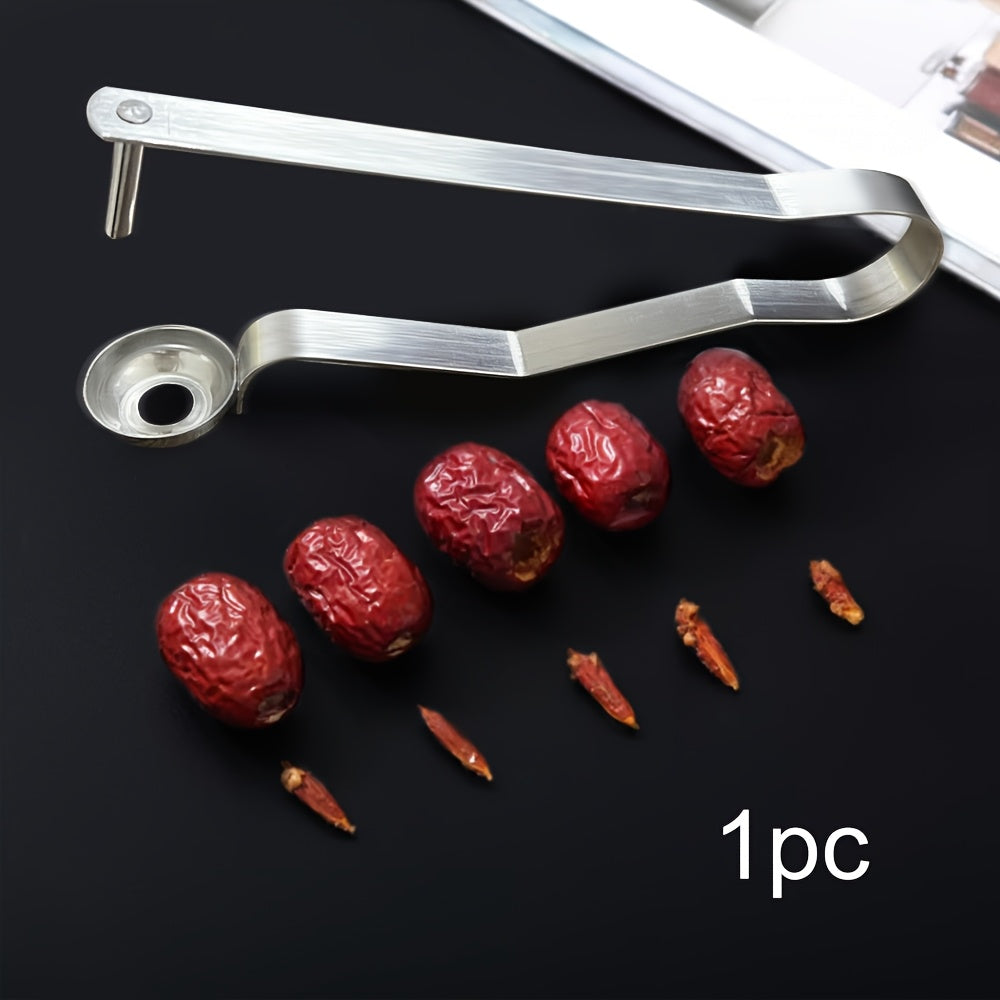 TEMU A Stainless Steel Cherry Pitter For Home Use, Suitable For Removing Seeds From And Hawthorn, A Multifunctional Kitchen Tool For Fruits.