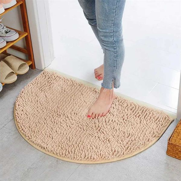 Bath Bathro Half Round Rug Carpet Floor Mat Chenille Fashion Semicircar 40*60cm Absorbent Anti-Skid Z250211