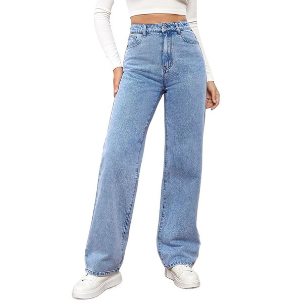 women jeans womens women jeans designer Mid Waisted High Wasted Straight Leg Loose Stretchy Lightweight Tummy Control Trendy Jeans for Women