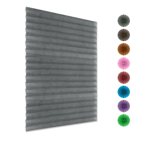 B409 Elegant Blackout Pleats with Self Stick Backing Household Window Treatments & Room Darkening Panels Curtain