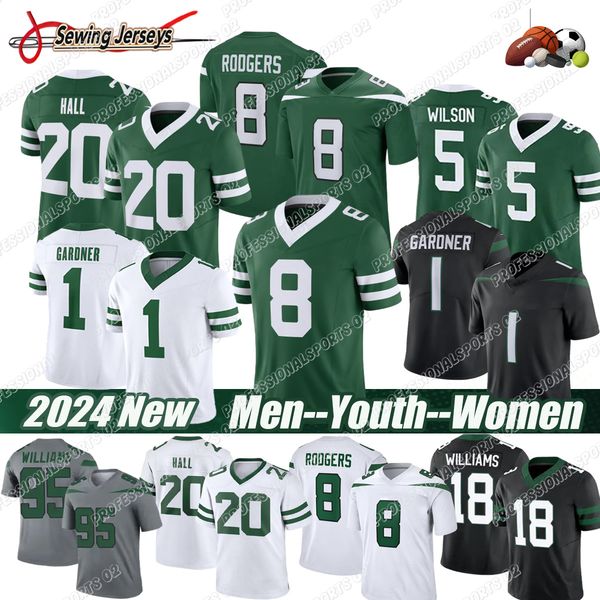 #8 Aaron Rodgers Jersey #20 Breece Hall Jersey #5 Garrett Wilson Jersey Sauce Gardner Jersey Allen Lazard Tyron Smith Braelon Allen Jamien S