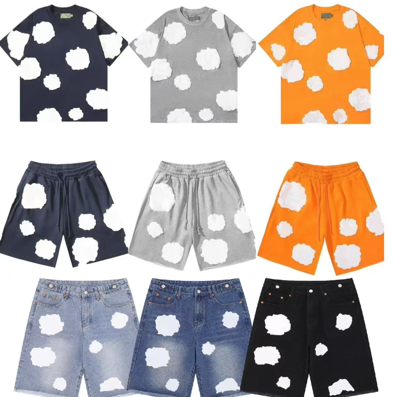 Stacked Shorts Men Designer Jeans Pour Hommes tearshoodie Jean Summer Hole Short Pants Fashion Beggar Scraped Hip Hop Printing Folower