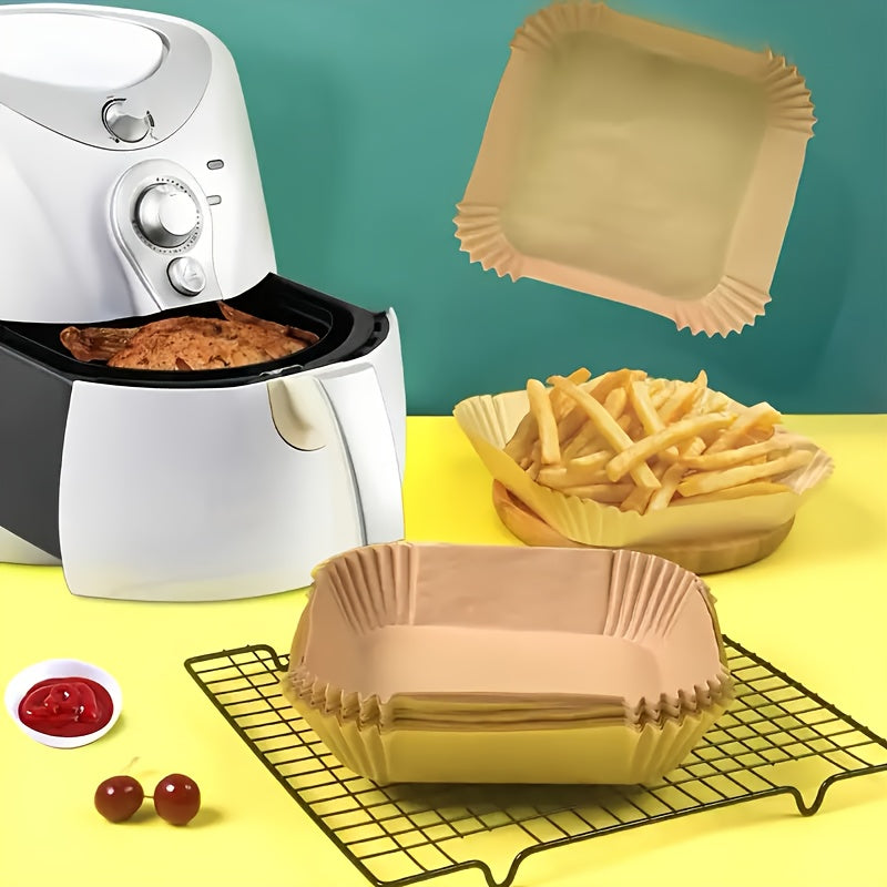 TEMU 100pcs Of Special Air Fryer Lining - Square Paper Lining To Provide Cooking - Very Suitable For Baking, Baking And Microwave Cooking - Easy To
