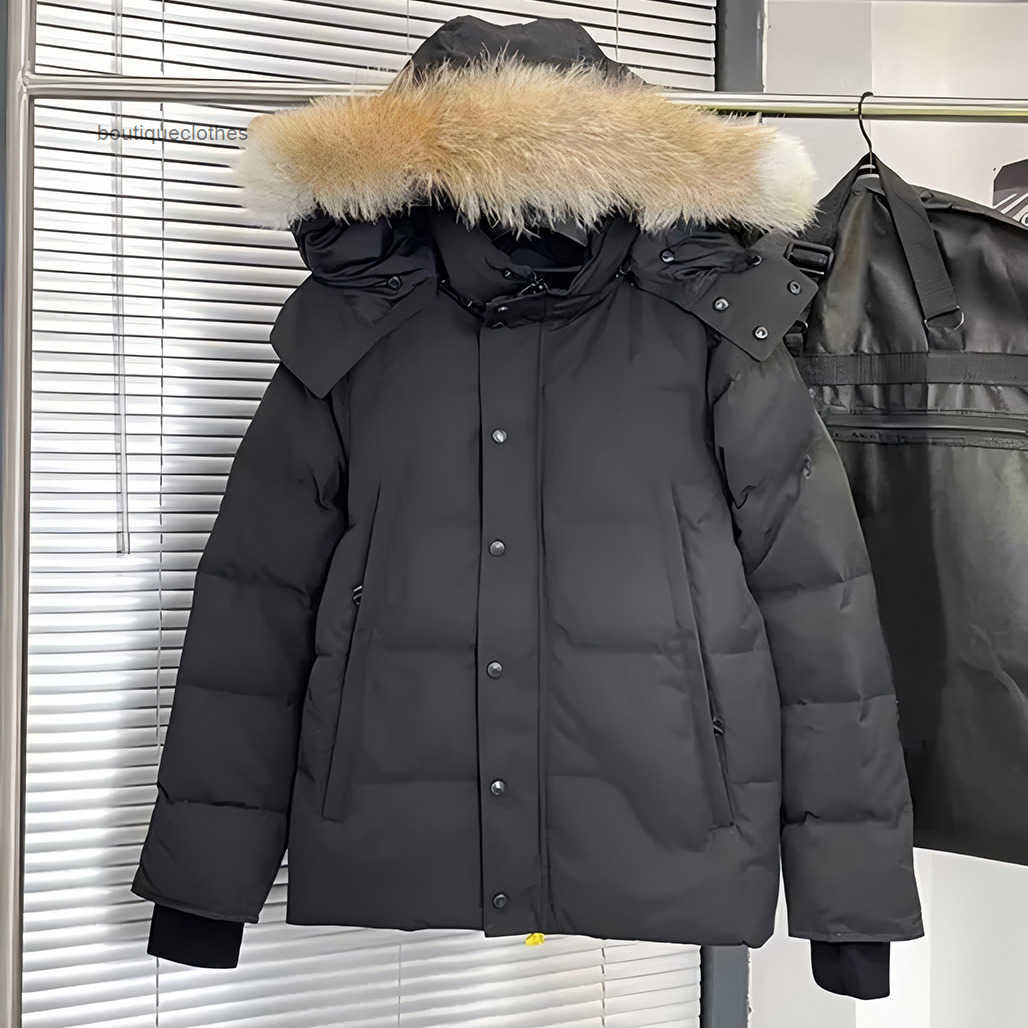 mens Winter jacket Wyndham jacket Parka Homme Warm Outerwear Wolf Fur Hooded Fourrure Manteau Jacket Coat Hiver Doudoune Black Label designer jacket