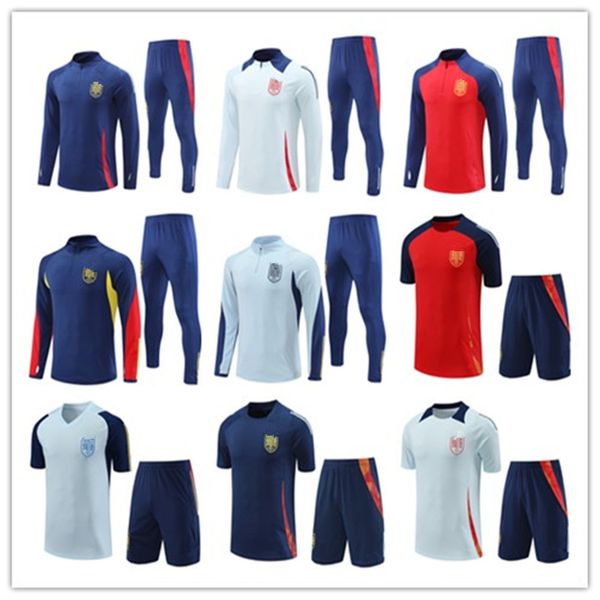 24 25 Spagna Espagne Spanien EspaNa Spain tracksuit kit training long sleeve survetement foot chandal tuta jacket Soccer football jersey men