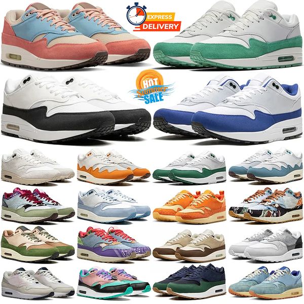 Mens 1s Running Shoes 87 Designer sneakers 1 men sneaker 87s womens trainers Big Bubble Sport Red Patta Waves Noise Aqua rush maroon Honey D