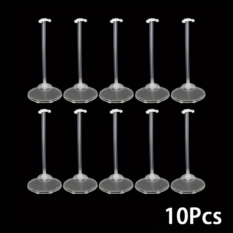 TEMU 10pcs Display Stand, Transparent Plastic Card Waist Support Stand, Doll Standing Support Stand Display Stand, For Desk Office Decor