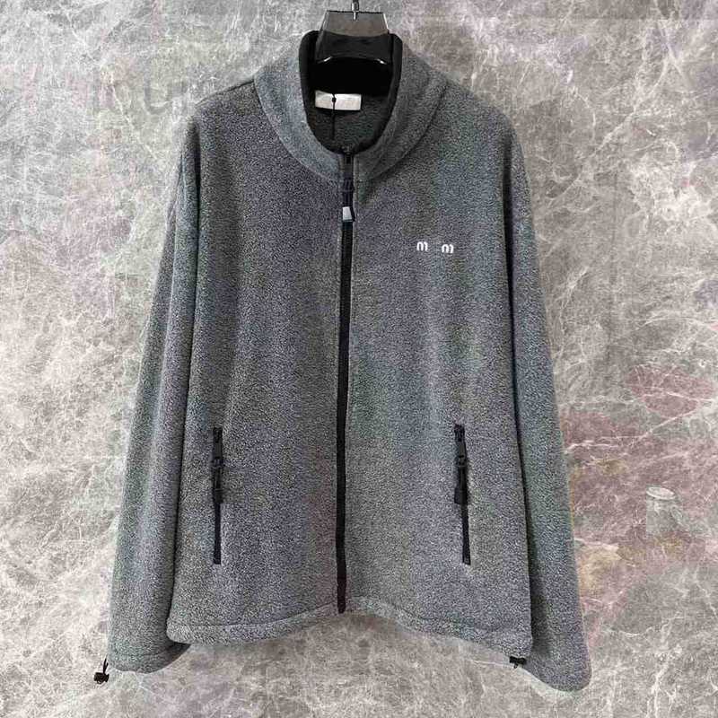 Women&#039;s Jackets Designer Brand 24 Early Autumn New Clothing Reduced Age Letter Long Sleeve Fleece Stand Up Collar Zipper Loose Versatile Coat H